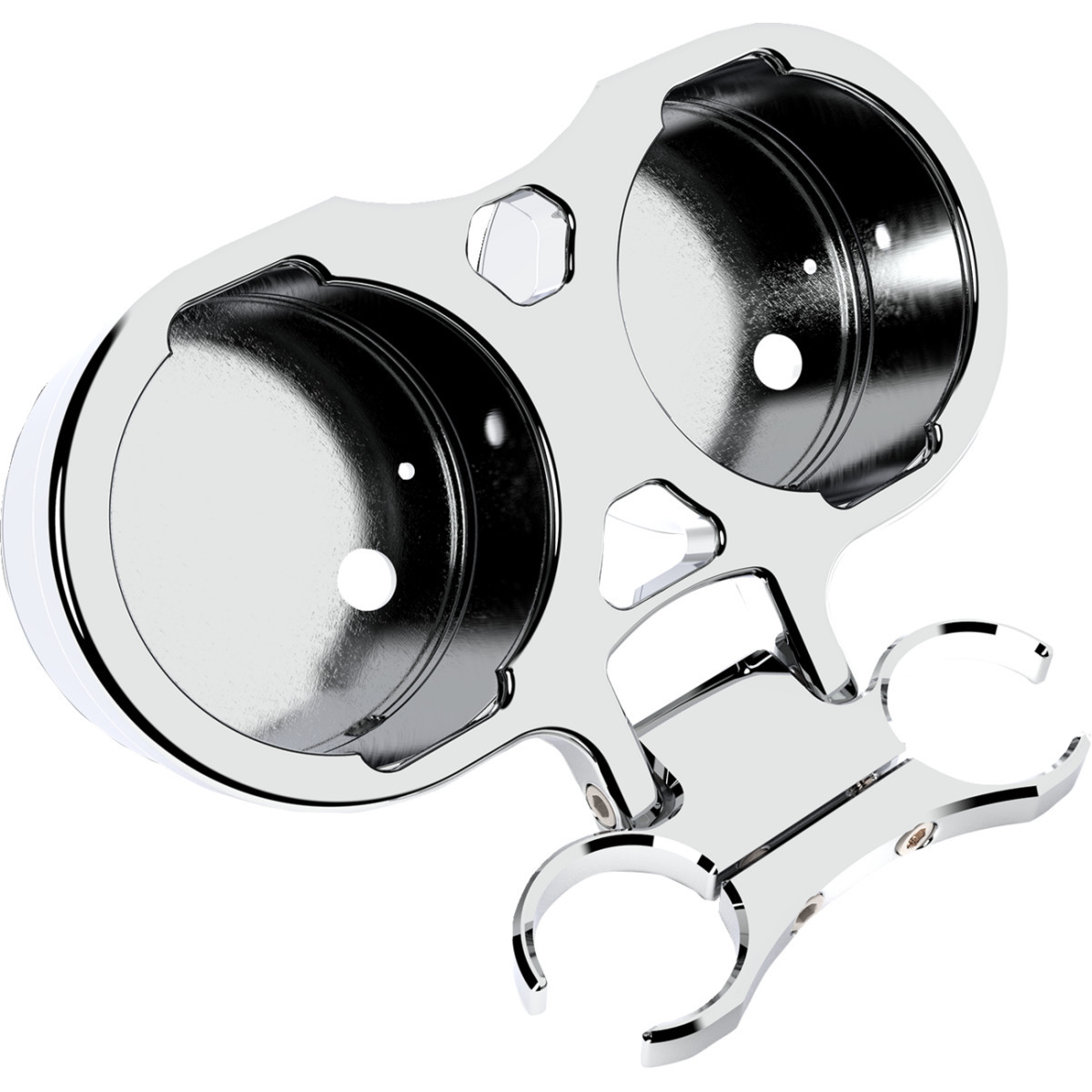LA Choppers #LA-7398-12C - T-Bar Gauge Mount - Dual - Chrome - 1.25" Diameter