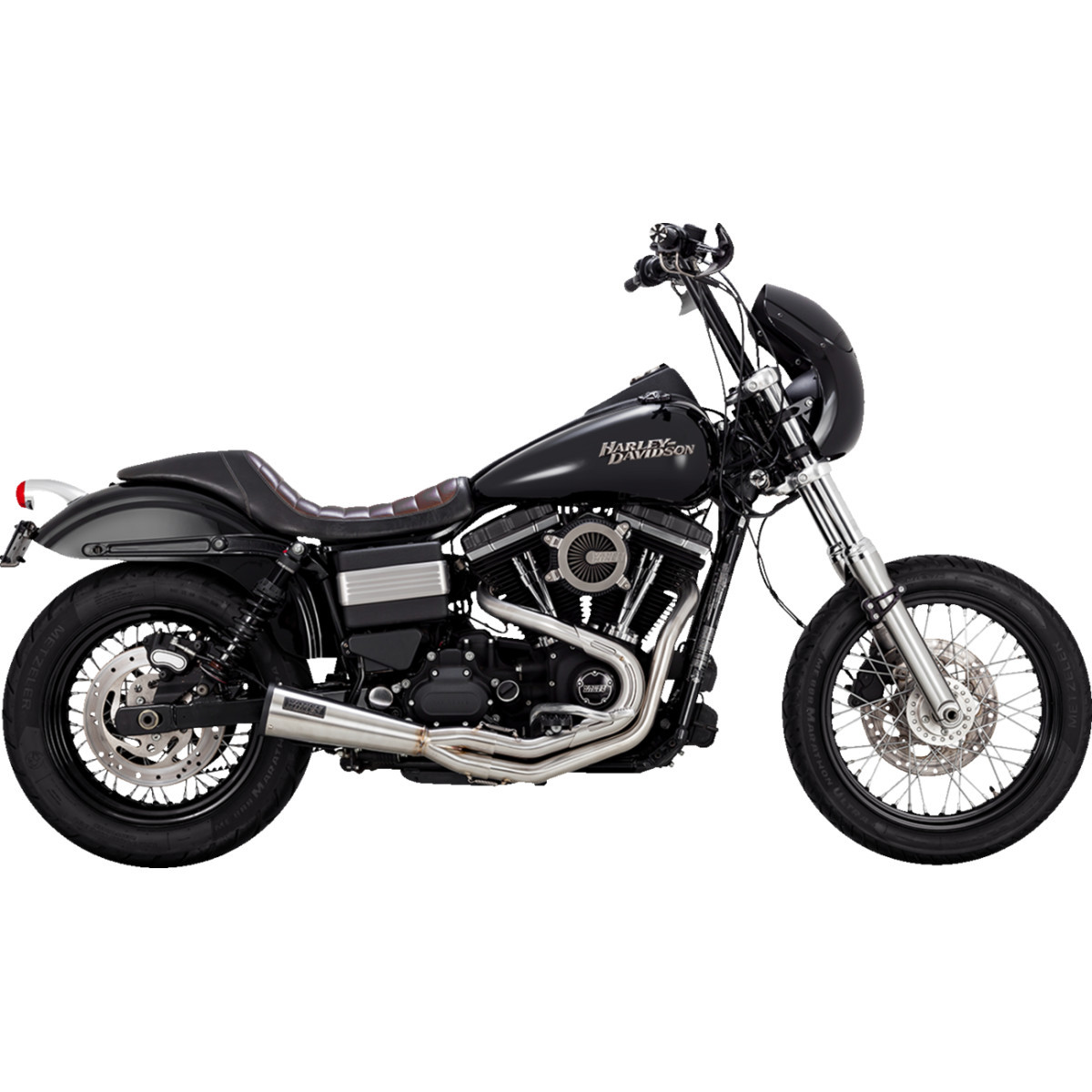 Vance & Hines #27635 - 2-into-1 Upsweep Exhaust System - Brushed
