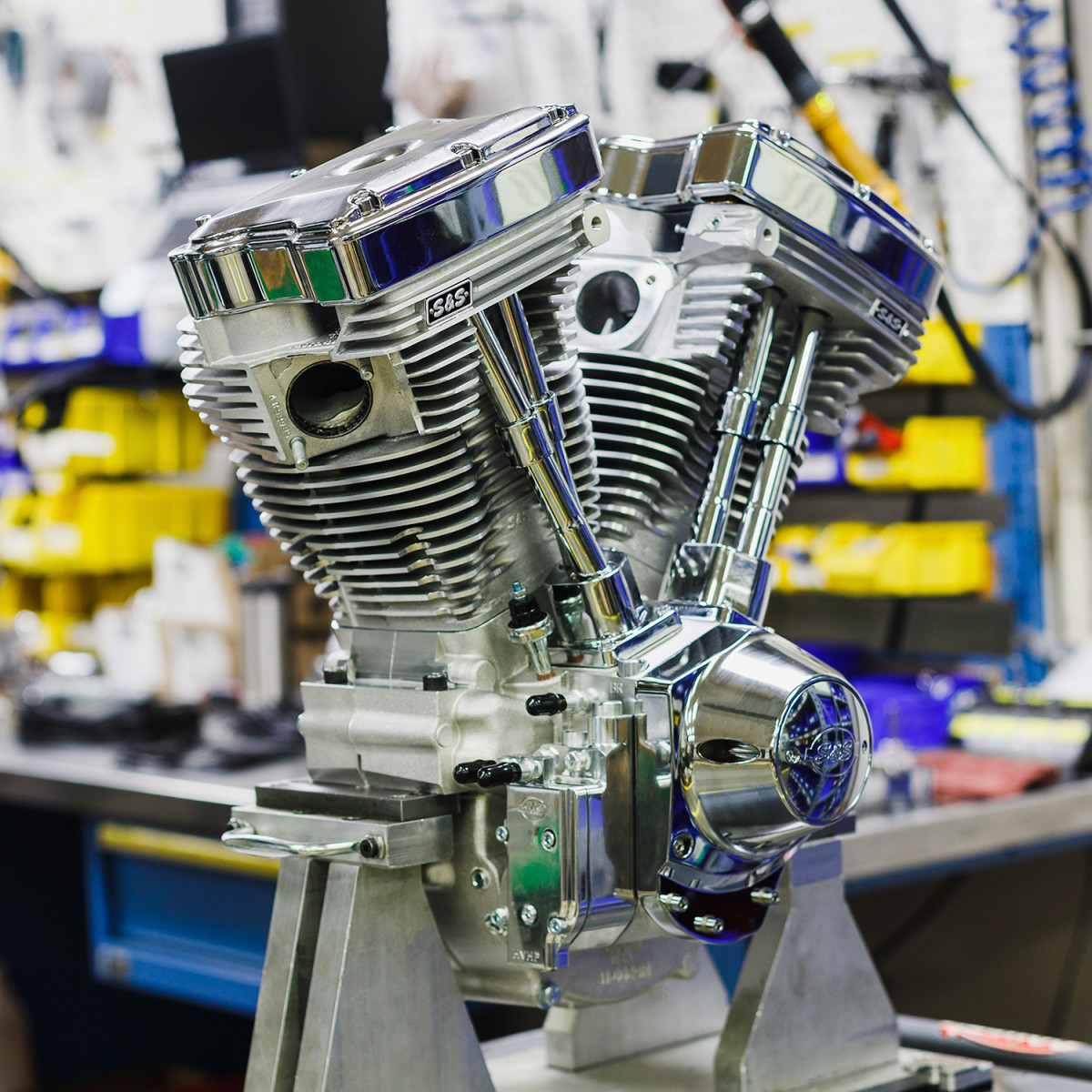 S&S Cycle #310-1157 - V111 Long-Block Engine- Natural - 84-'99 Custom Chasis w/Alternator Style Primary