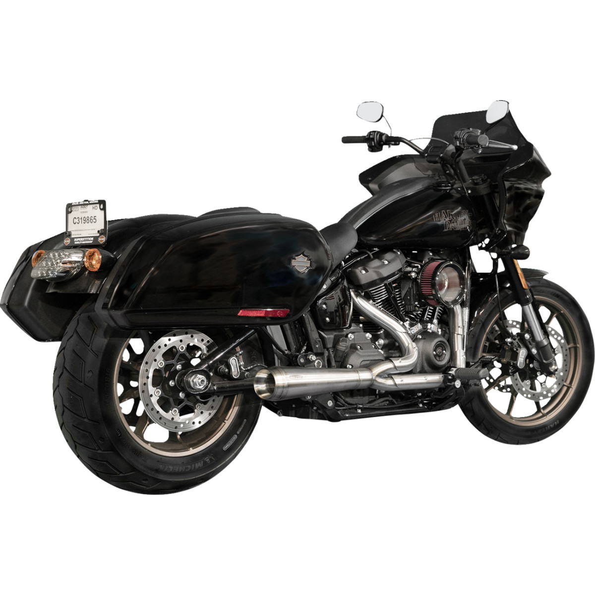 Trask #TM-5053 - 2-into-1 Assault Exhaust System - Natural - with Bags