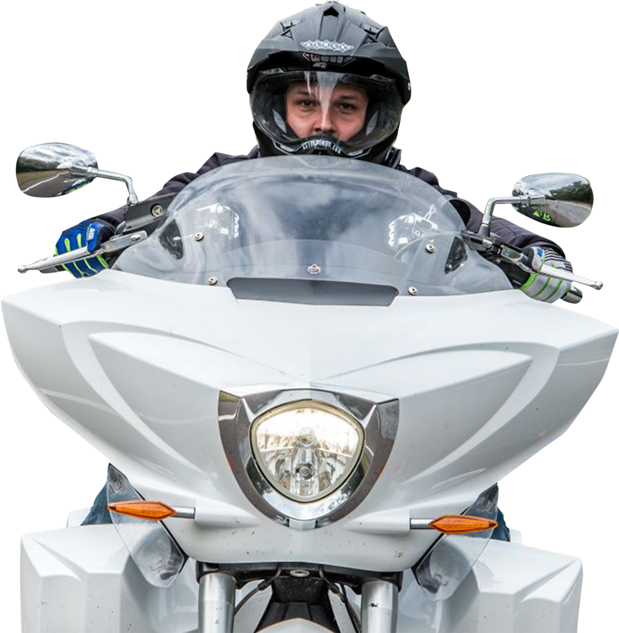Klock Werks #KWW-06-0542 - Flare Windshield - 11" - Clear - Victory