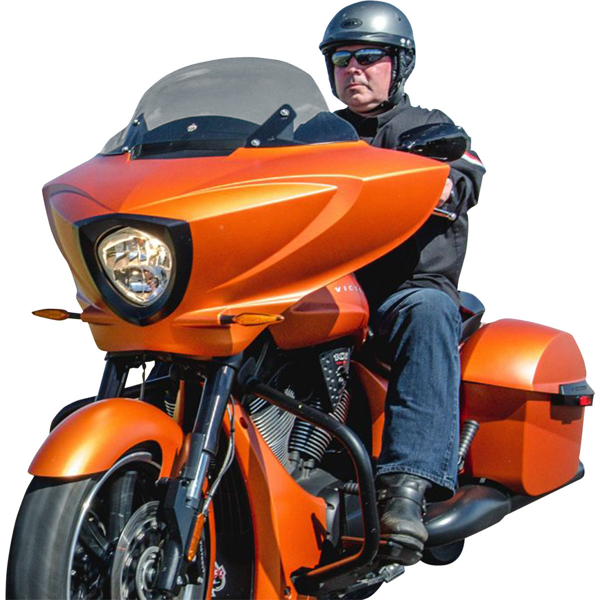 Klock Werks #KWW-06-0543 - Flare® Windshield - 11" - Tinted - '10-'17 Victory