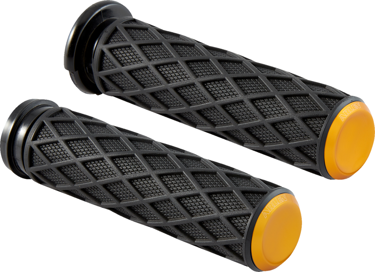 Arlen Ness #500-016 Diamond Grips - TBW - Gold