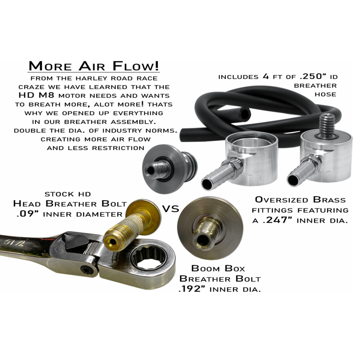 Alloy ART #1.8M8P - Boom Box Air Cleaner Kit - Clear Cover