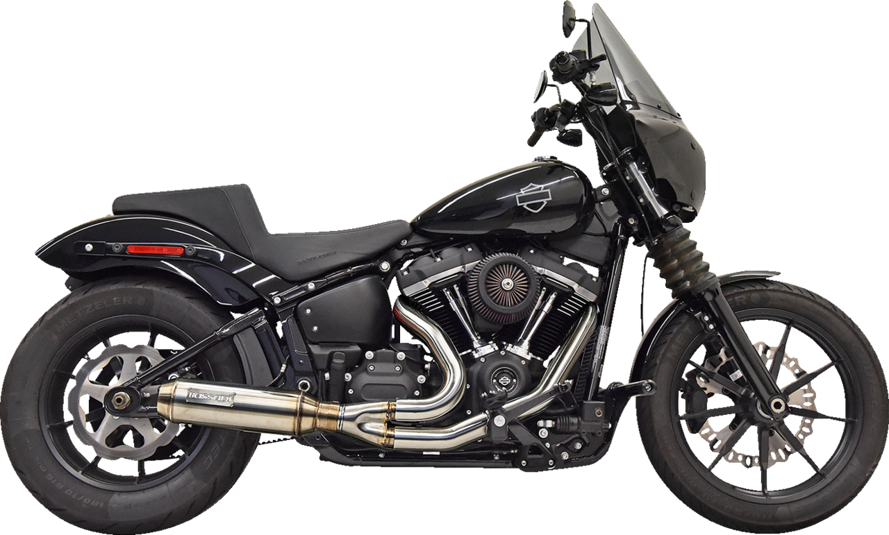 Bassani Xhaust #1S77SS - 2-into-1 Super Bike Exhaust System with 4" Muffler - Stainless Steel