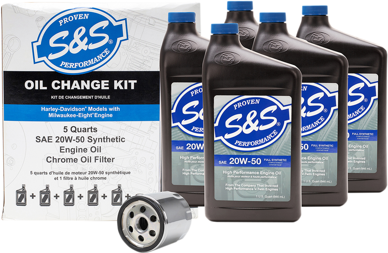 S&S Cycle #S/B 162233-BLACK - Oil Change Kit - M8 - Black Oil Filter