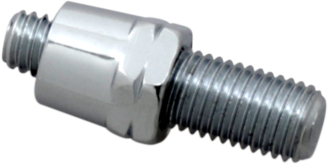 Drag Specialties Adapter - Mirror - Stealth - Reverse Thread - Right - Chrome