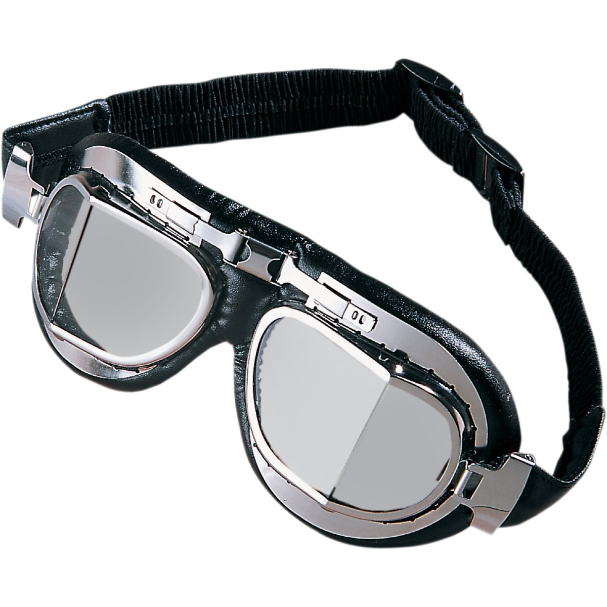 Drag Specialties - Red Baron Goggle - Stainless Steel - Tinted Lens