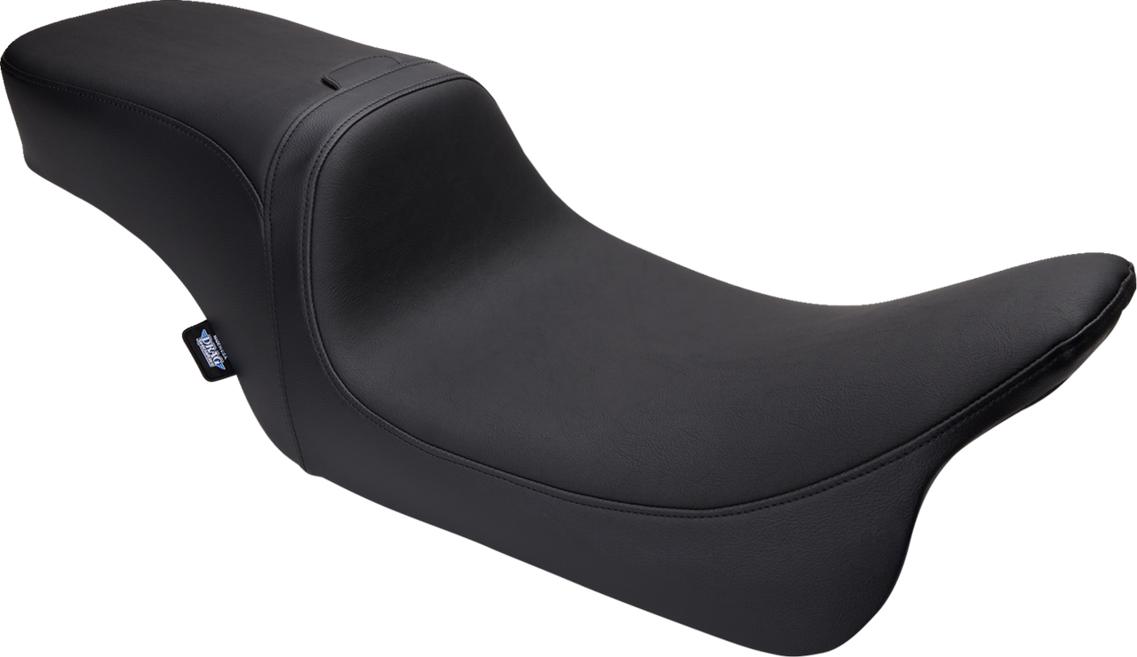 Drag Specialties #0801-1499 - Predator 2-Up Seat - Vinyl - Smooth - w/ Backrest - FLH '08-'23