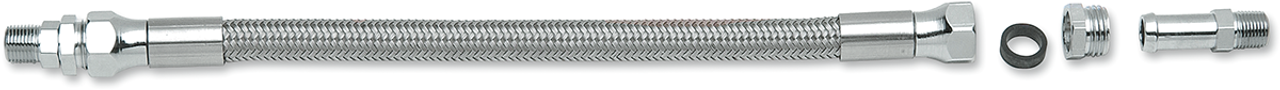 Oil Line with Fittings - Stainless Steel - 14"