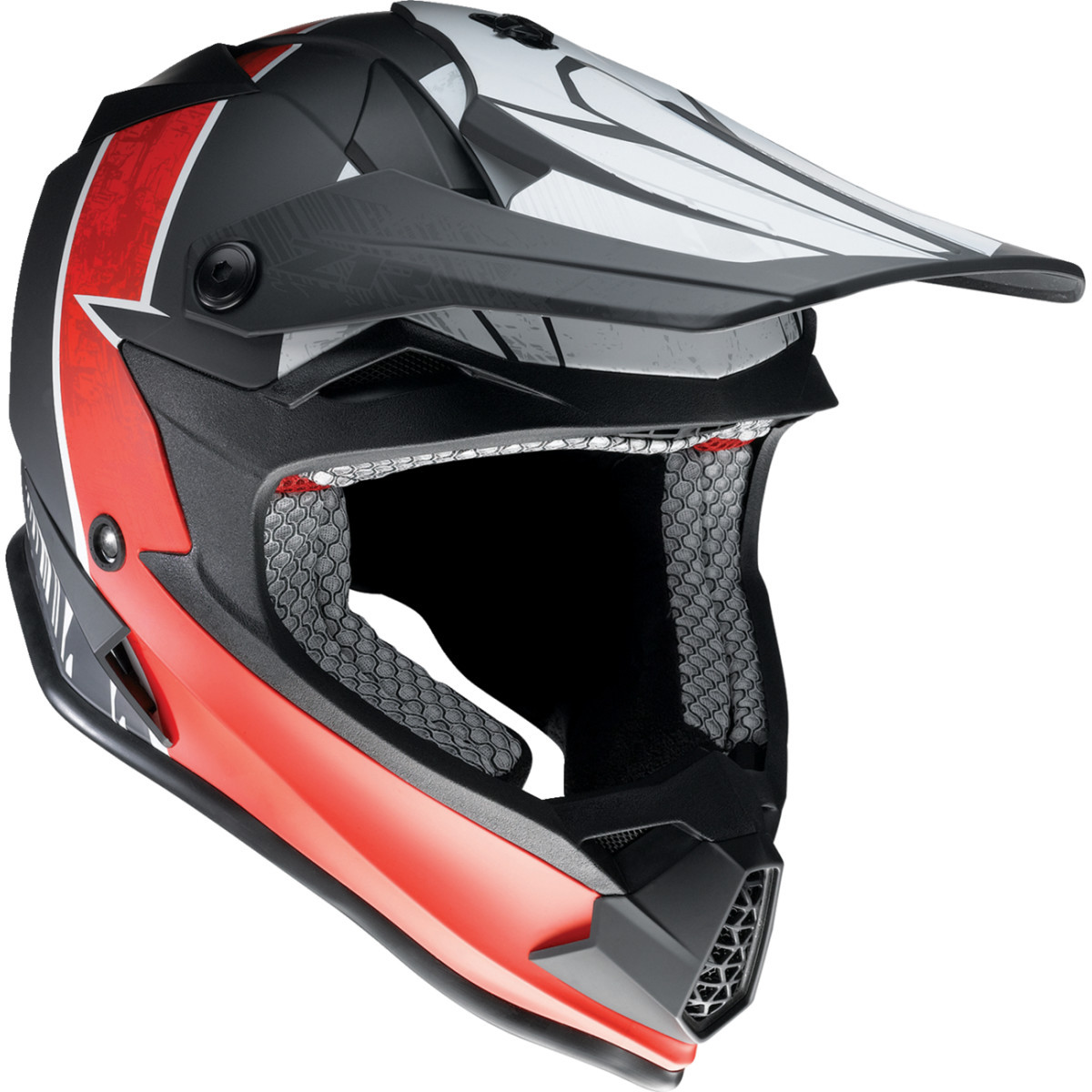 Z1R - Youth F.I. Helmet - Fractal - MIPS® - Matte Black/Red - Small