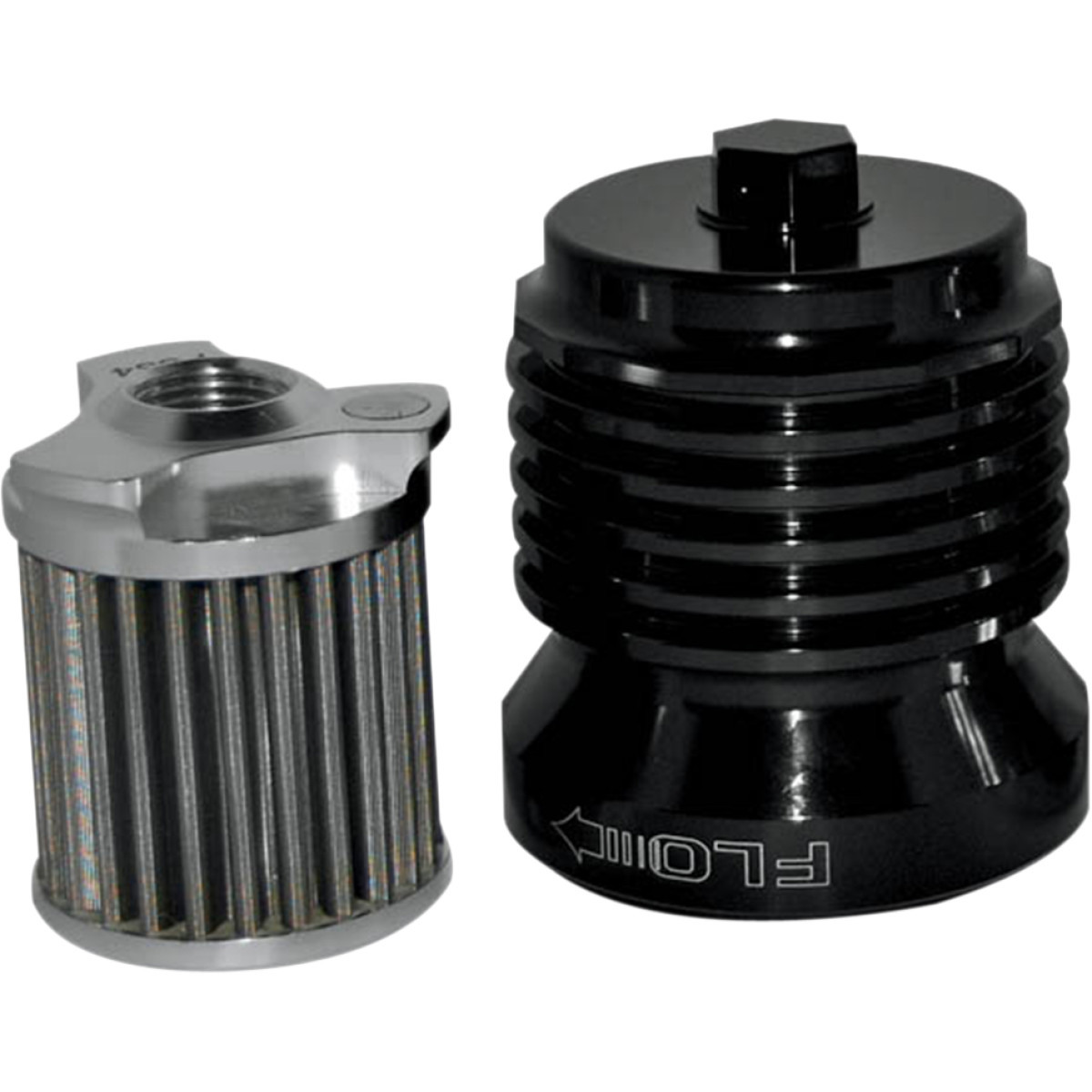 PC Racing #PCS4B - Flo® "Spin-On" Oil Filter - Black Anodized - Aprilia/BMW/Buell/H-D/Moto Guzzi/Yamaha