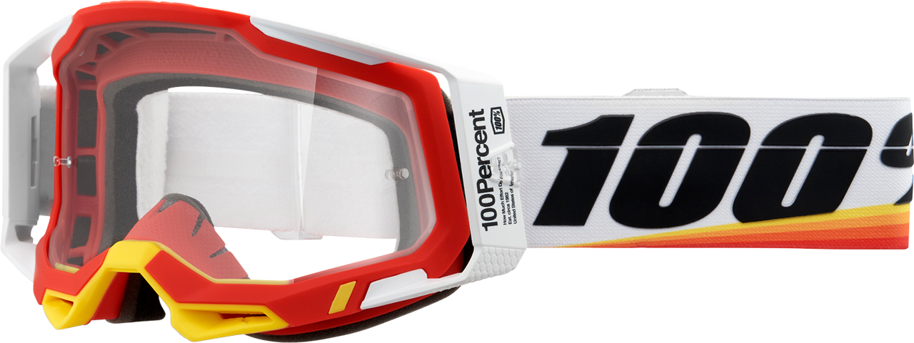 100% Racecraft 2 Goggles - Arsham Red - Clear