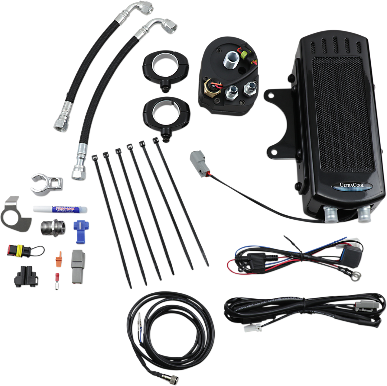 Side Mount Oil Cooler Kit - Black - Dyna