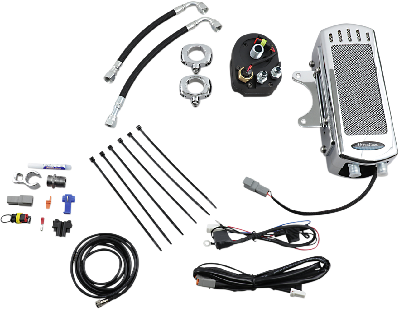 Side Mount Oil Cooler Kit - Chrome - Softail