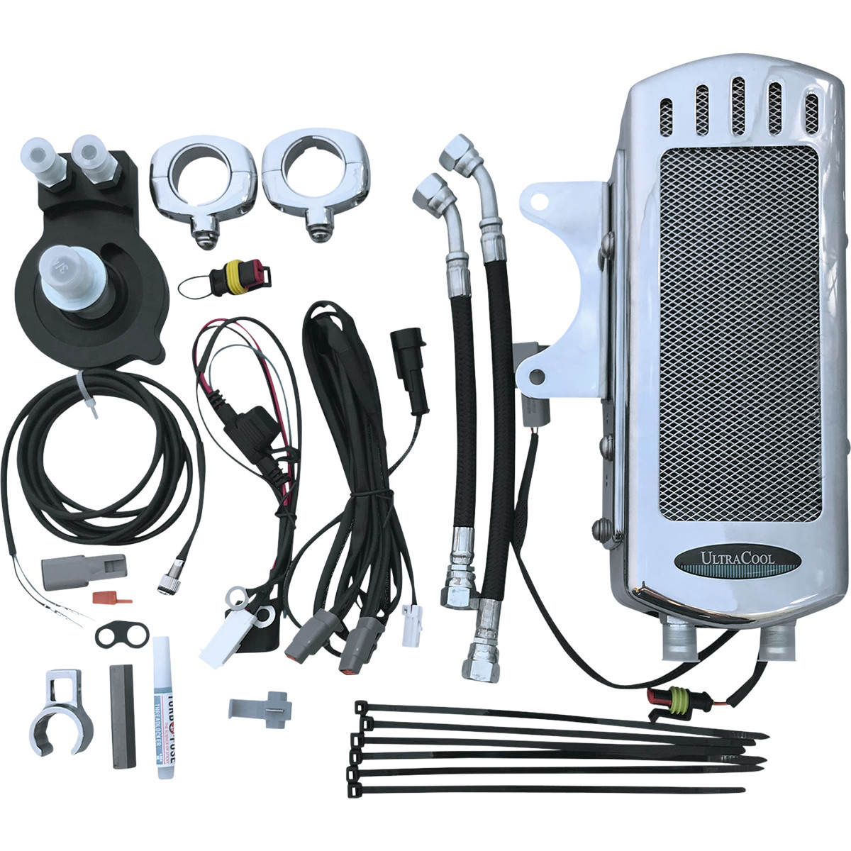 Ultracool #SMSP-2C - Side Mount Oil Cooler Kit - Chrome - Sportster
