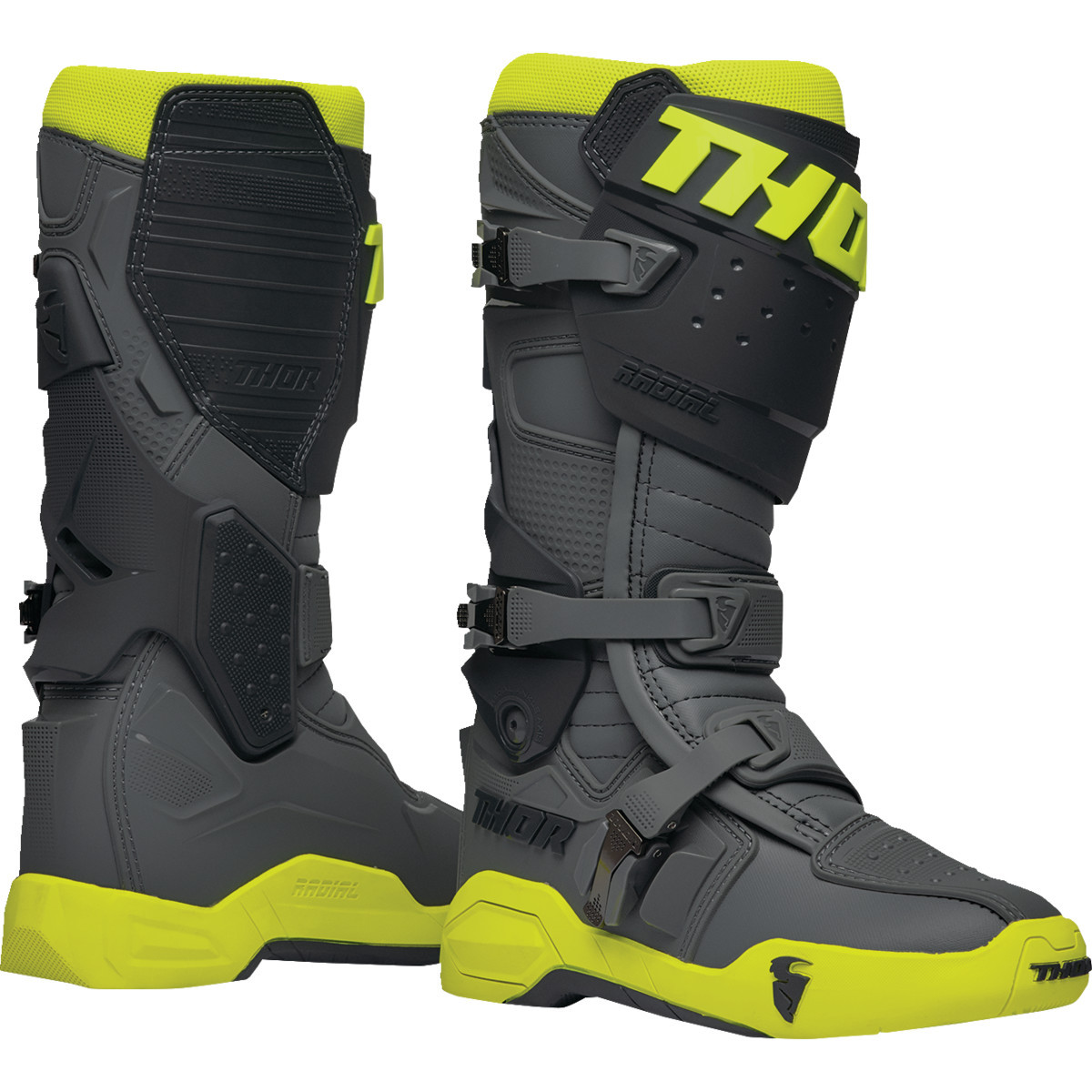 Thor - Radial Boots - Gray/Fluorescent Yellow - Size 14