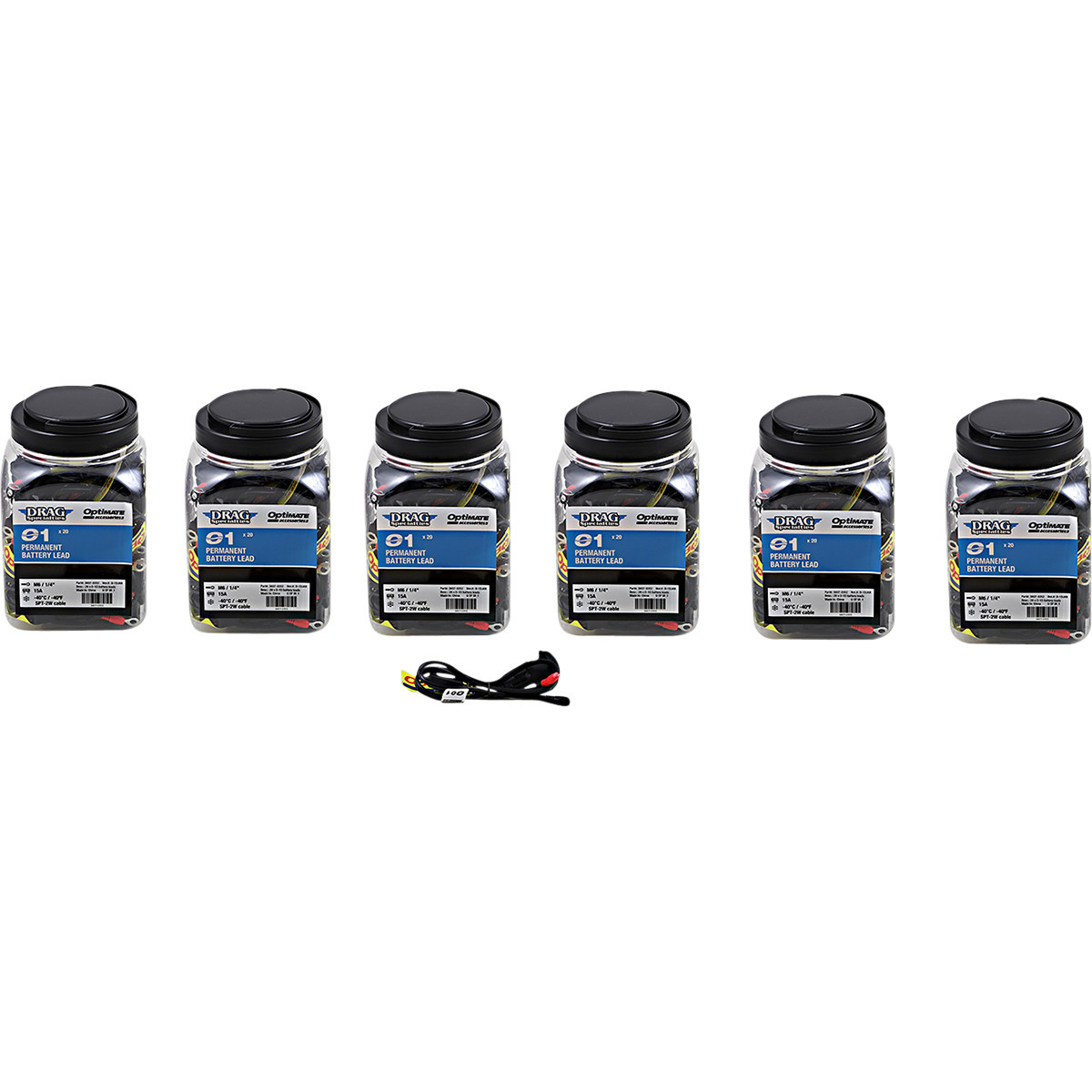 Tecmate #O1DJARX6 - Drag Specialties Permanent Battery Lead O-01 - Six Jars of 20
