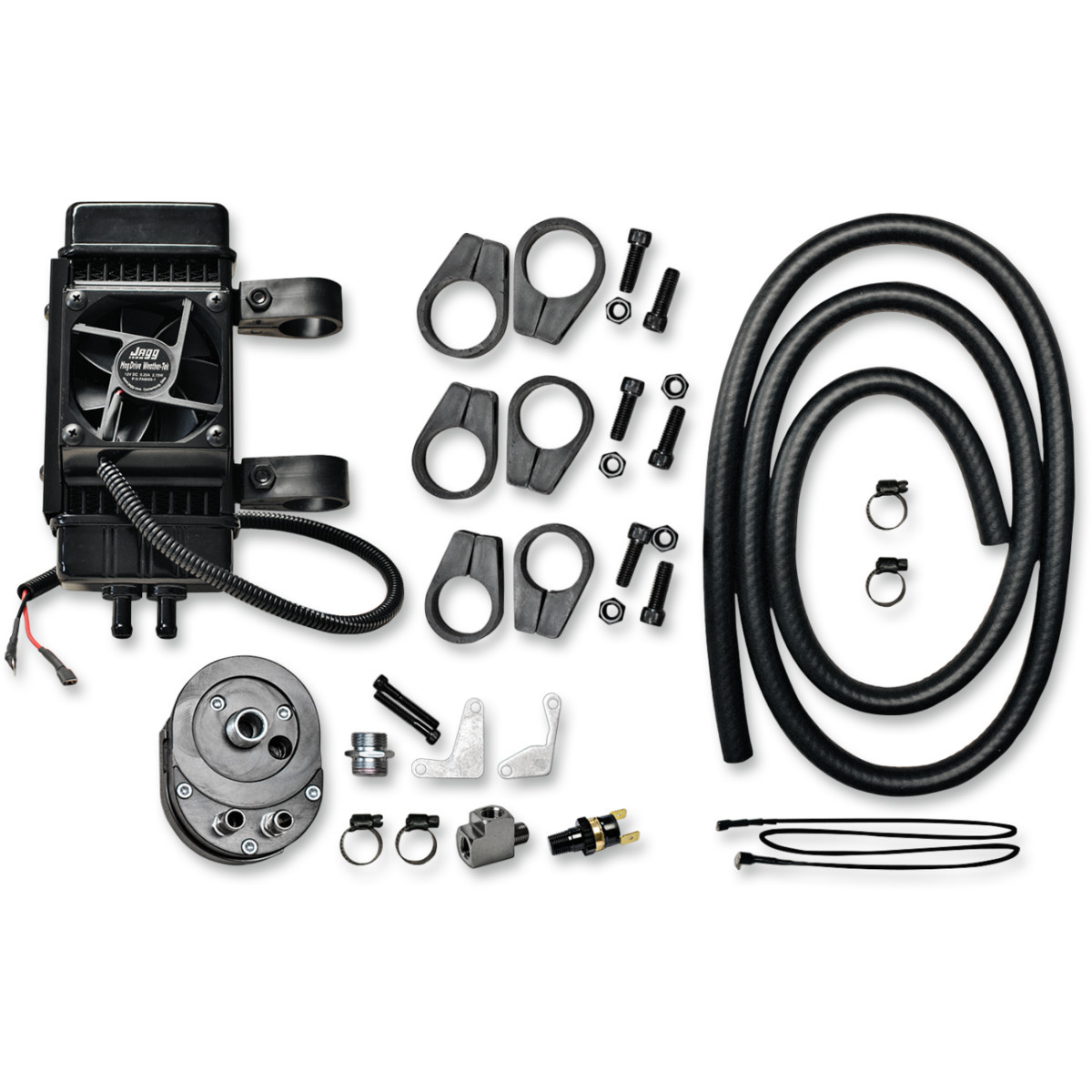 Jagg OIL Coolers #751-FP2600 - Fan-Assisted Vertical Frame-Mount Oil Cooler Kit