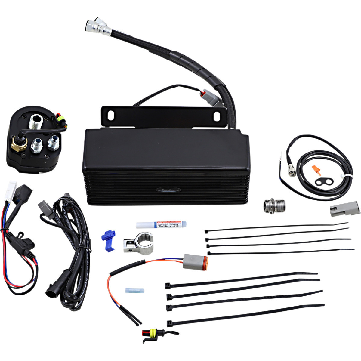Ultracool #RF-2GSS - Below Regulator Mount Oil Cooler - Gloss Black - Touring/Trike