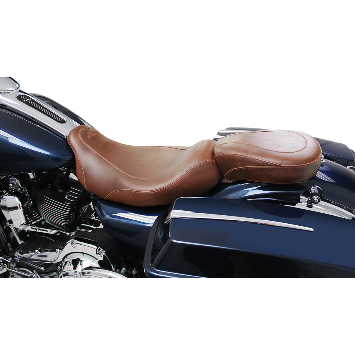 Mustang #76720 - Seat - Wide Tripper™ Solo - without Backrest - Smooth - Brown - FL '08-'25