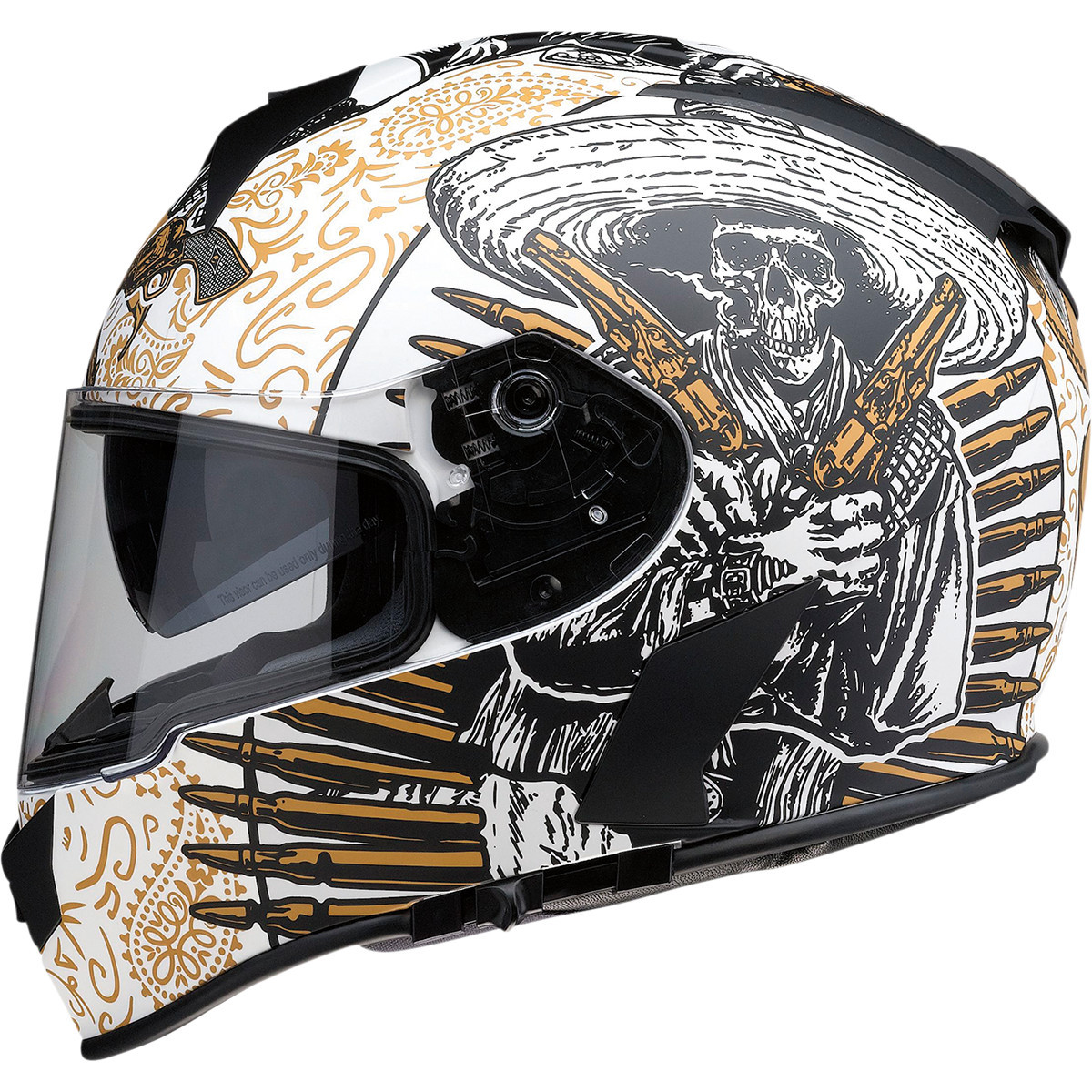 Z1R - Warrant Helmet - Sombrero - White/Gold - Large