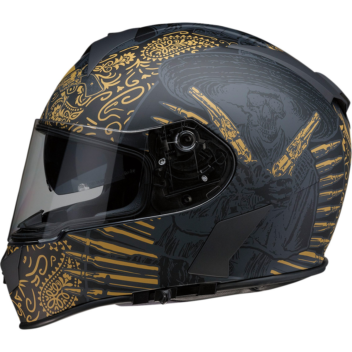 Z1R - Warrant Helmet - Sombrero - Black/Gold - XS