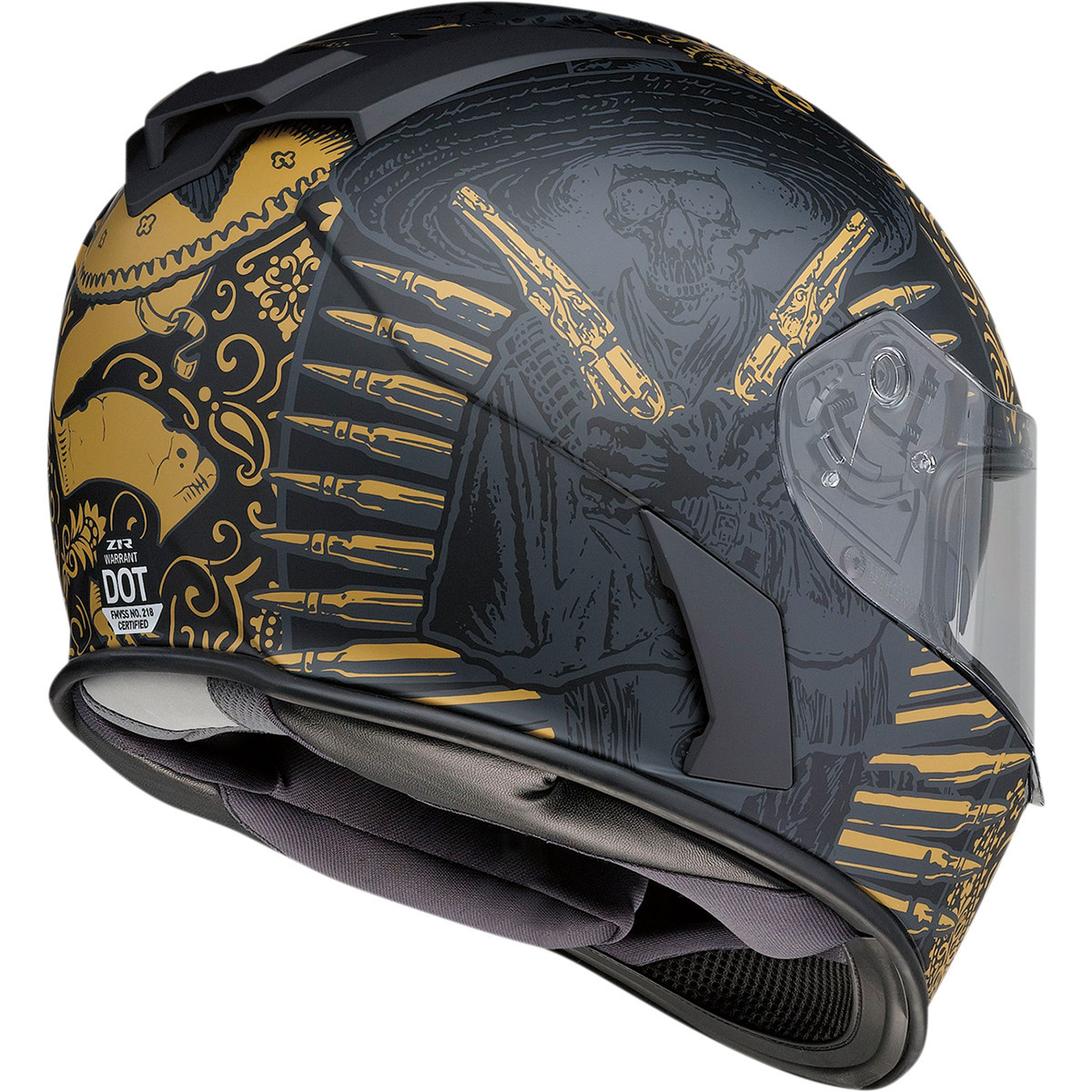 Z1R - Warrant Helmet - Sombrero - Black/Gold - XS
