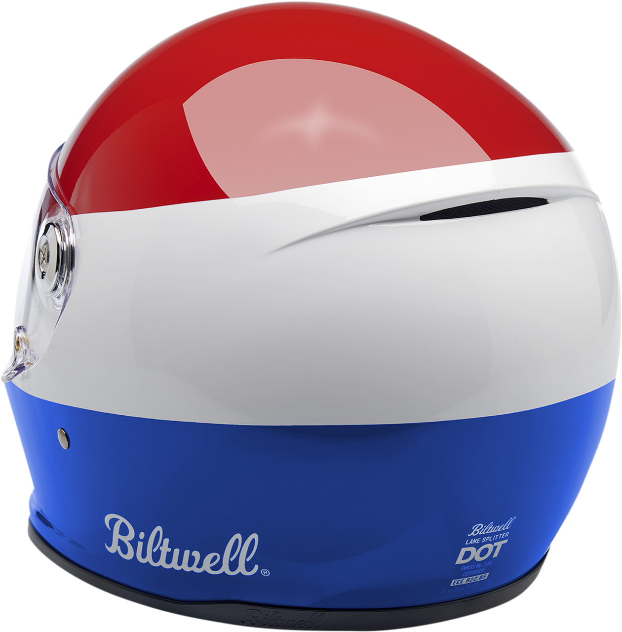 Biltwell #1004-549-103  - Lane Splitter Helmet - Podium - Gloss Red/White/Blue - Medium