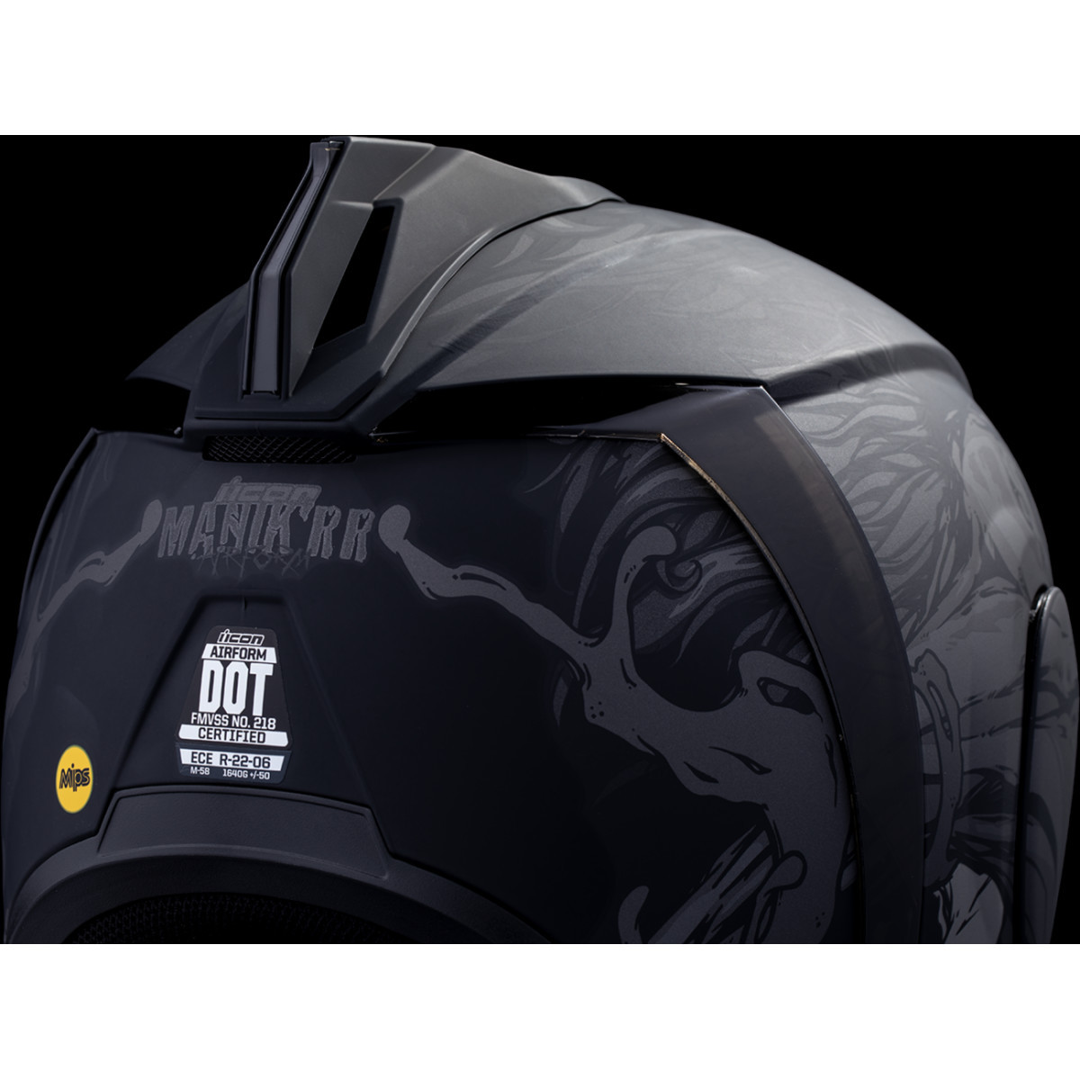 Icon - Airform™ Helmet - Manik'RR - MIPS® - Dark Black - 3XL