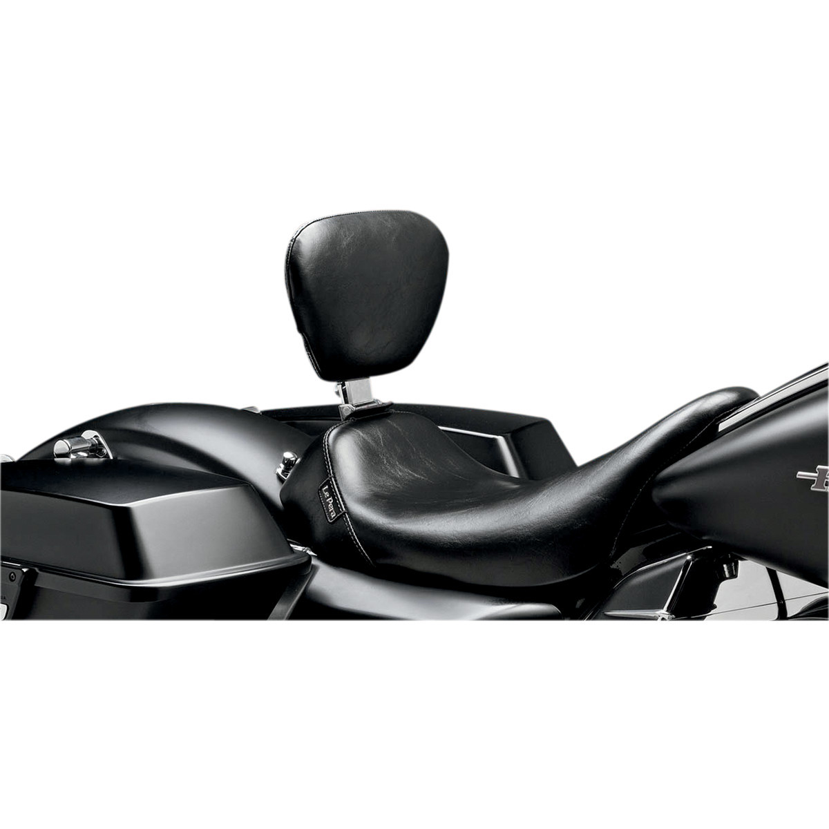 LE Pera #LK-005BR - Bare Bones Solo Seat - w/ Removable Drivers Backrest - Smooth - Black - FL '08-'23