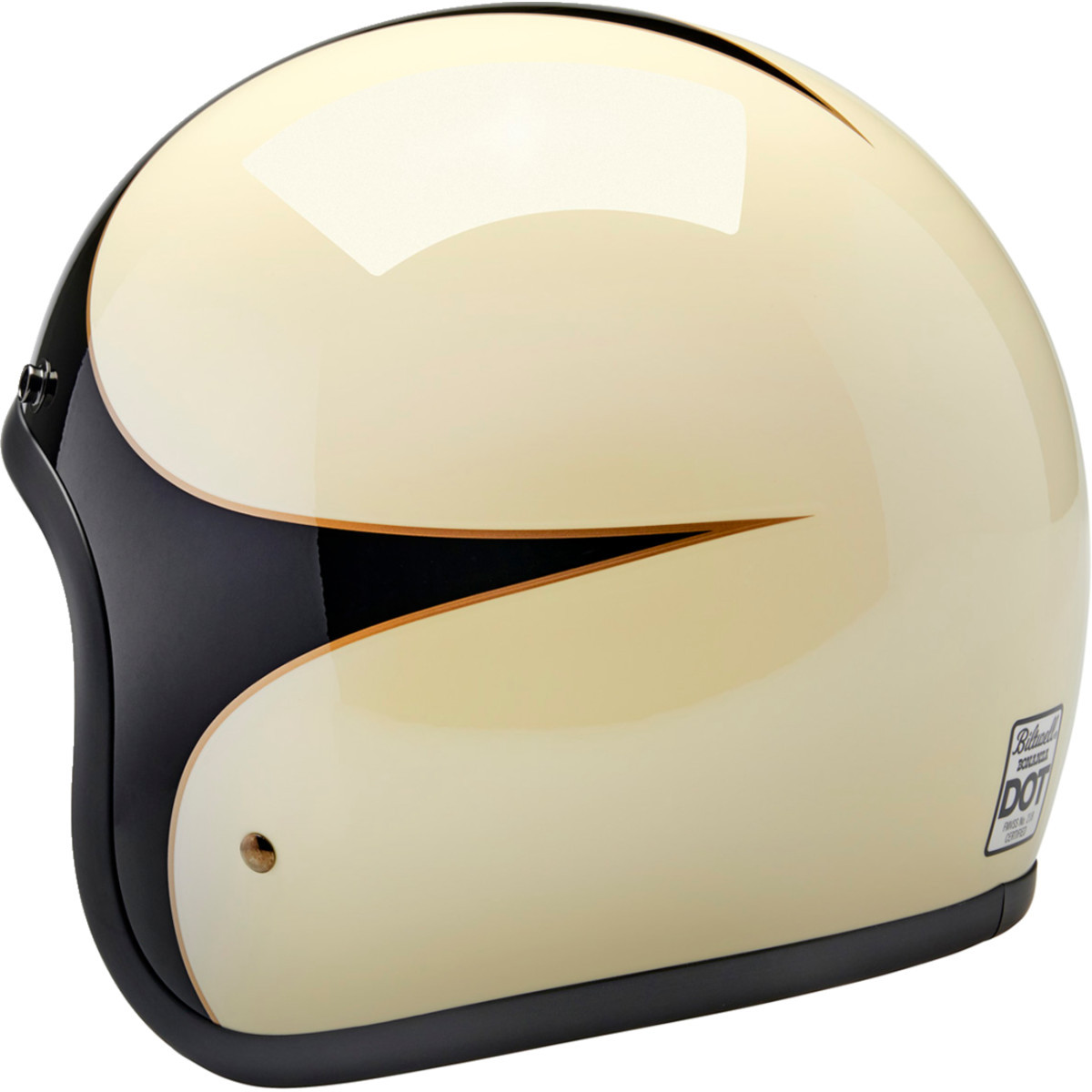 Biltwell #1001-559-202 - Bonanza Helmet - Gloss Vintage White/Black Scallop - Small