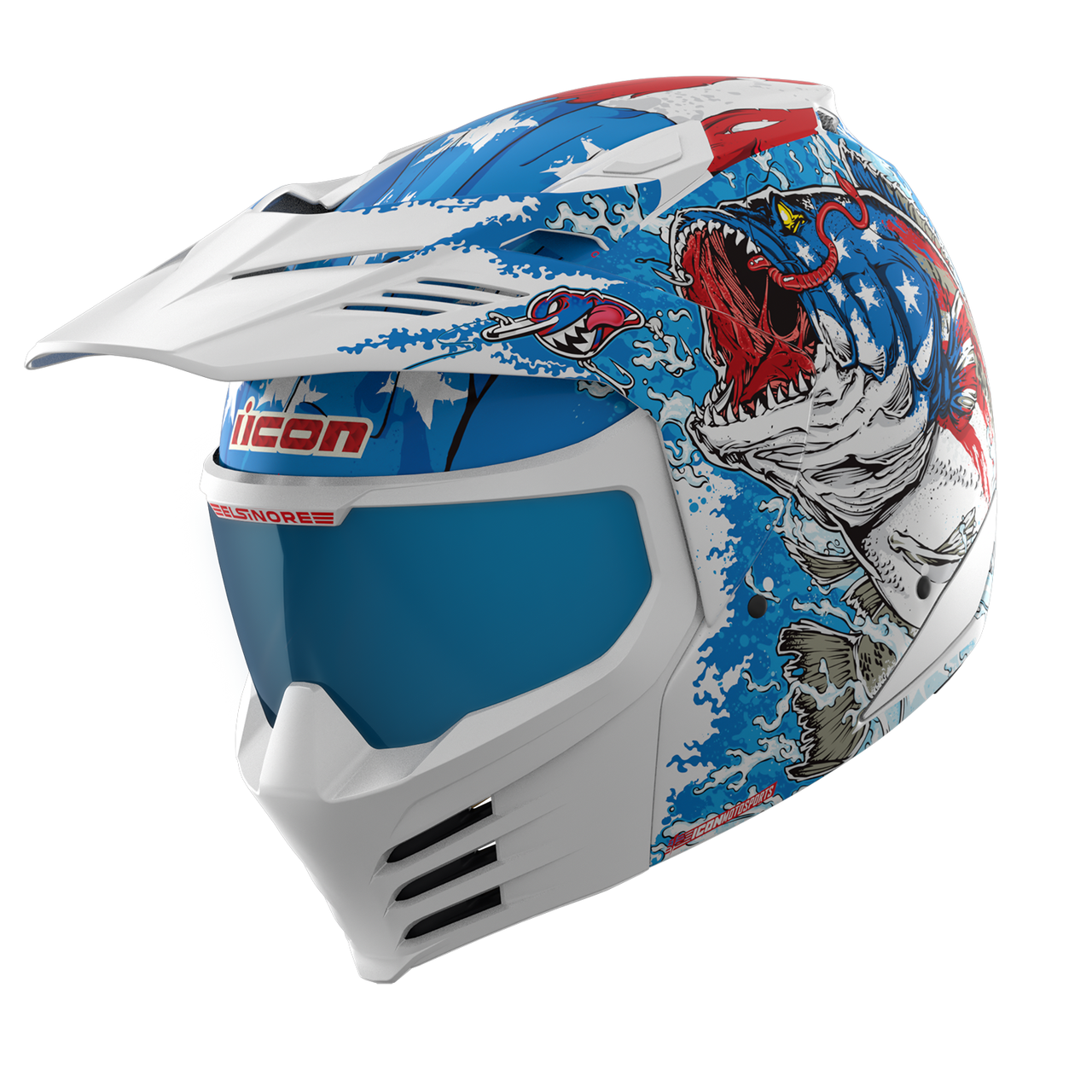 Icon Elsinore Helmet - American Basstard - Blue - Medium