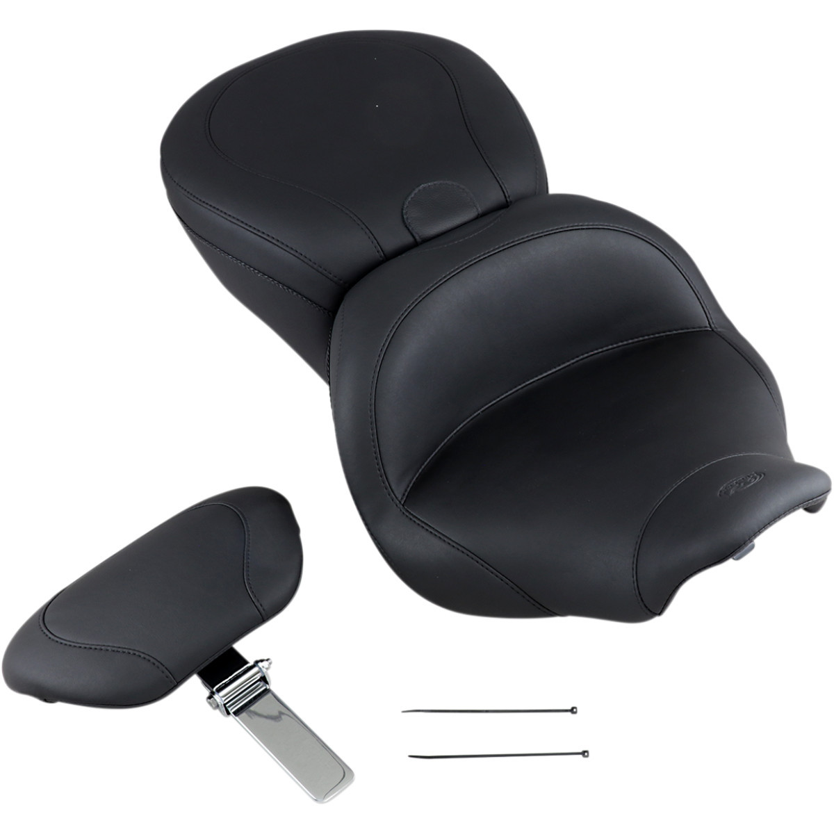 Mustang #79672 - Lowdown Seat with Driver Backrest - Plain - FLHR '97-'07