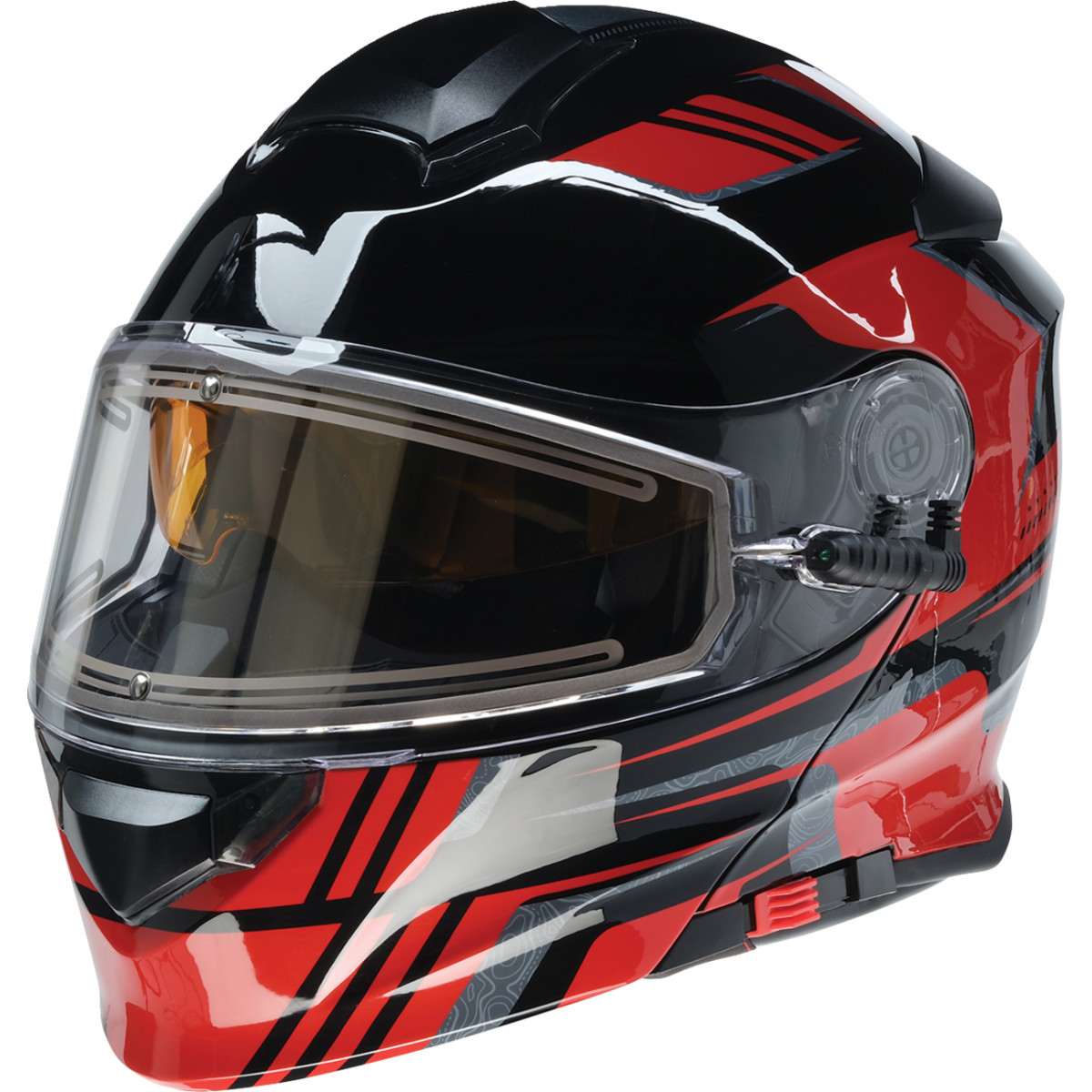 Z1R - Solaris 2.0 Helmet - First Tracks - Electric - Dual Pane - Black/Red - Large