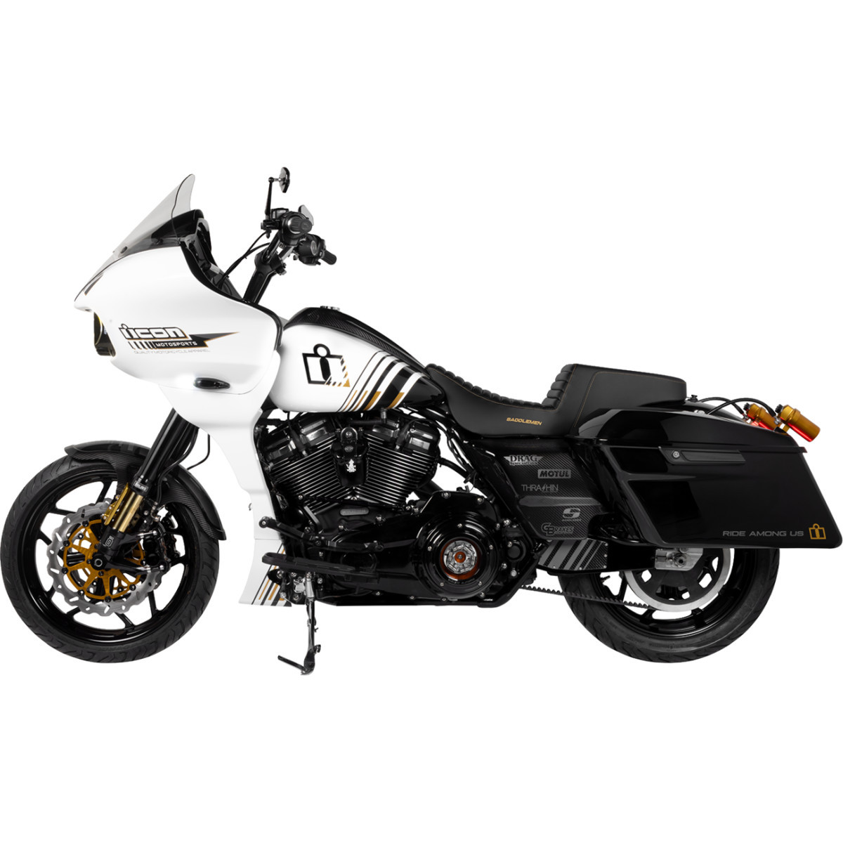 Saddlemen #808-07B-171 - Step-Up Seat - Front Tuck-n-Roll - Black - FL '08-'24