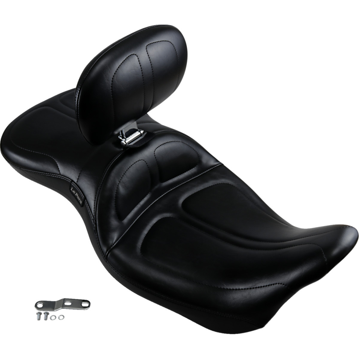 LE Pera #LK-957BR - Maverick Seat - with Backrest - Stitched - Black - FL '08-'23