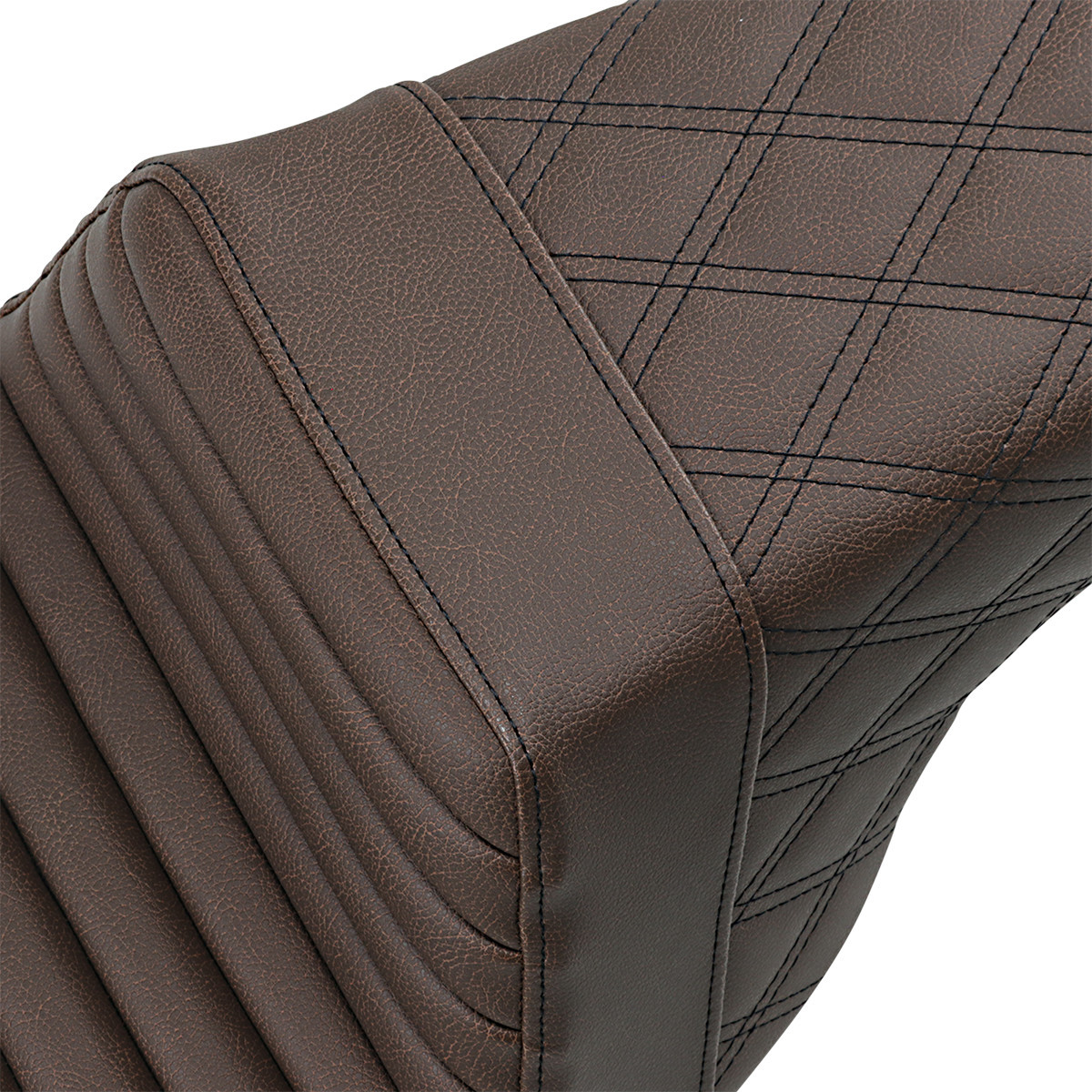 Saddlemen #897-06-176BR - Step-Up Seat - Front Tuck-n-Roll/Rear Lattice Stitch - Brown