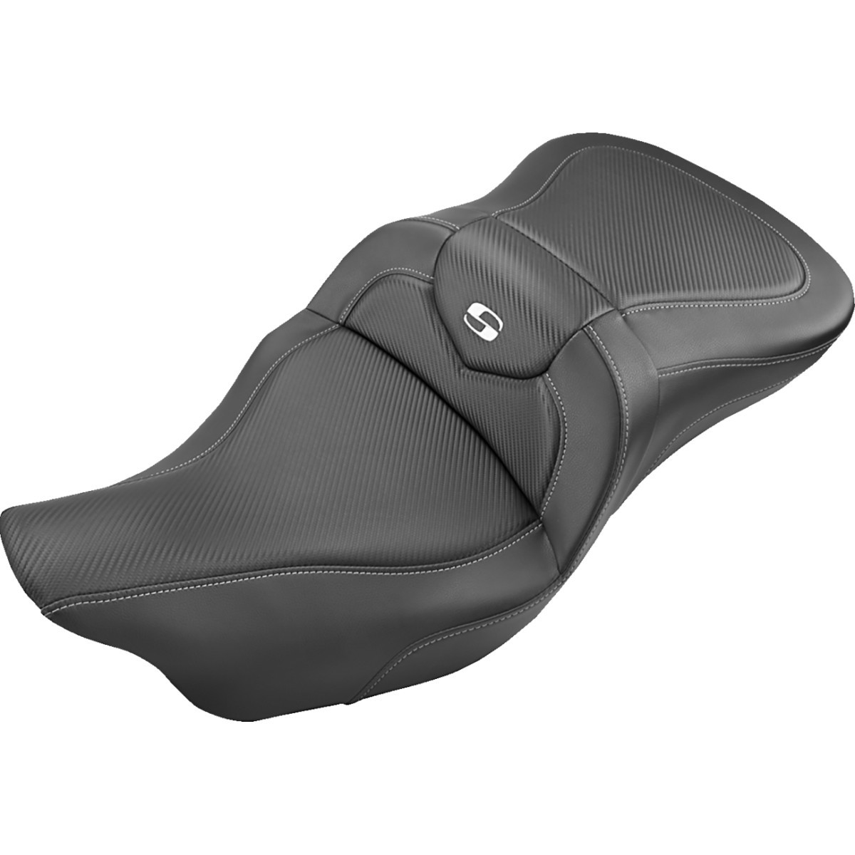 Saddlemen #808-07B-185T - Roadsofa™ Seat - Carbon Fiber - without Backrest - Black - FL '09-'24