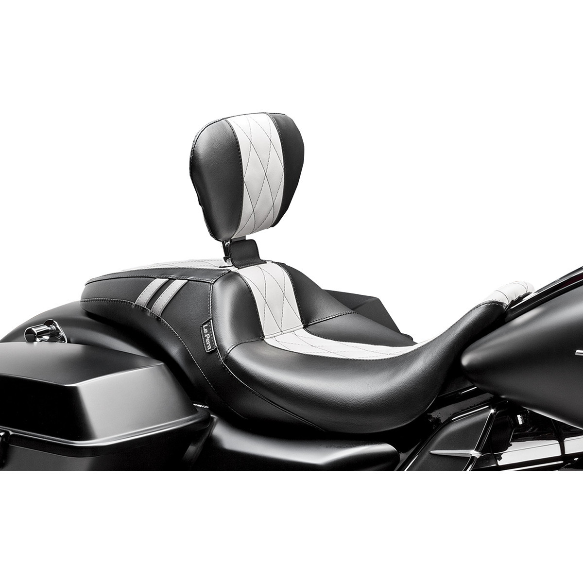 LE Pera #LK-987DLGT1 - Outcast Daddy Long Legs Seat - Full-Length - w/o Backrest - Black w/White Double Diamond - FL