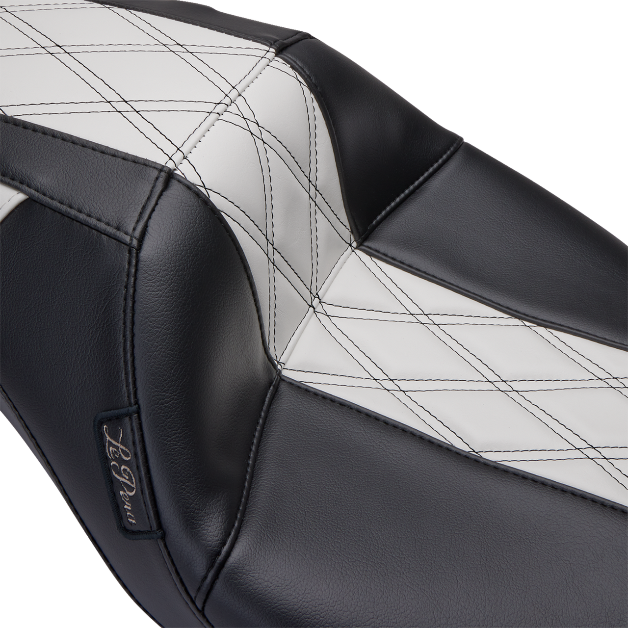 Le Pera #LK-987GT1 - Outcast GT Seat - Full-Length - w/o Backrest - Black Double Diamond w/White Inlay - FL '08-'23