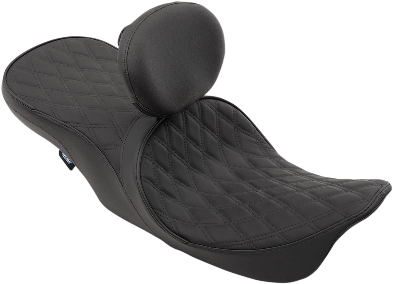 Low Forward Touring Seat - Double Diamond - Driver Backrest