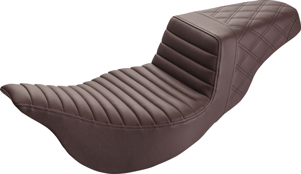 Step Up Seat - Tuck and Roll/Lattice Stitched - Brown -  FLH