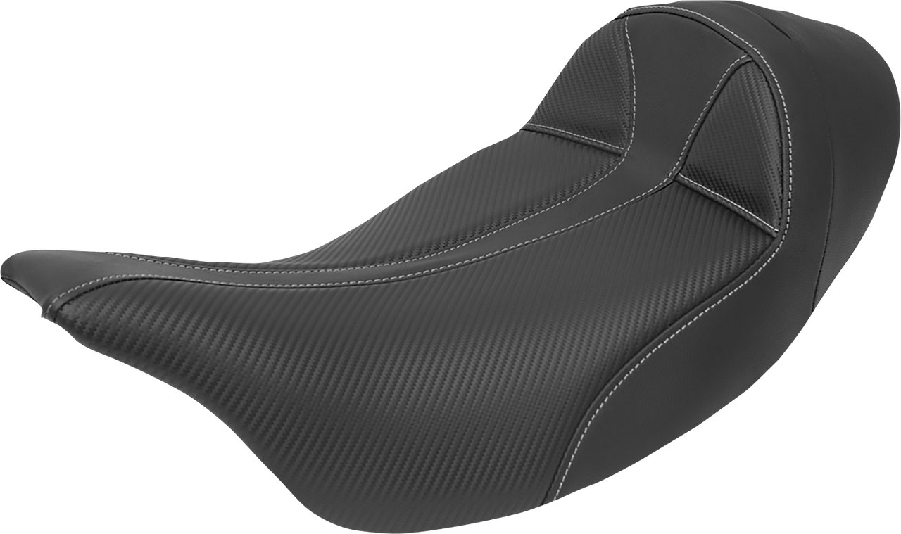 Saddlemen Dominator Solo Seat - Extended Reach - w/o Backrest - Black w/ Gray Stitching - FL '08-'24