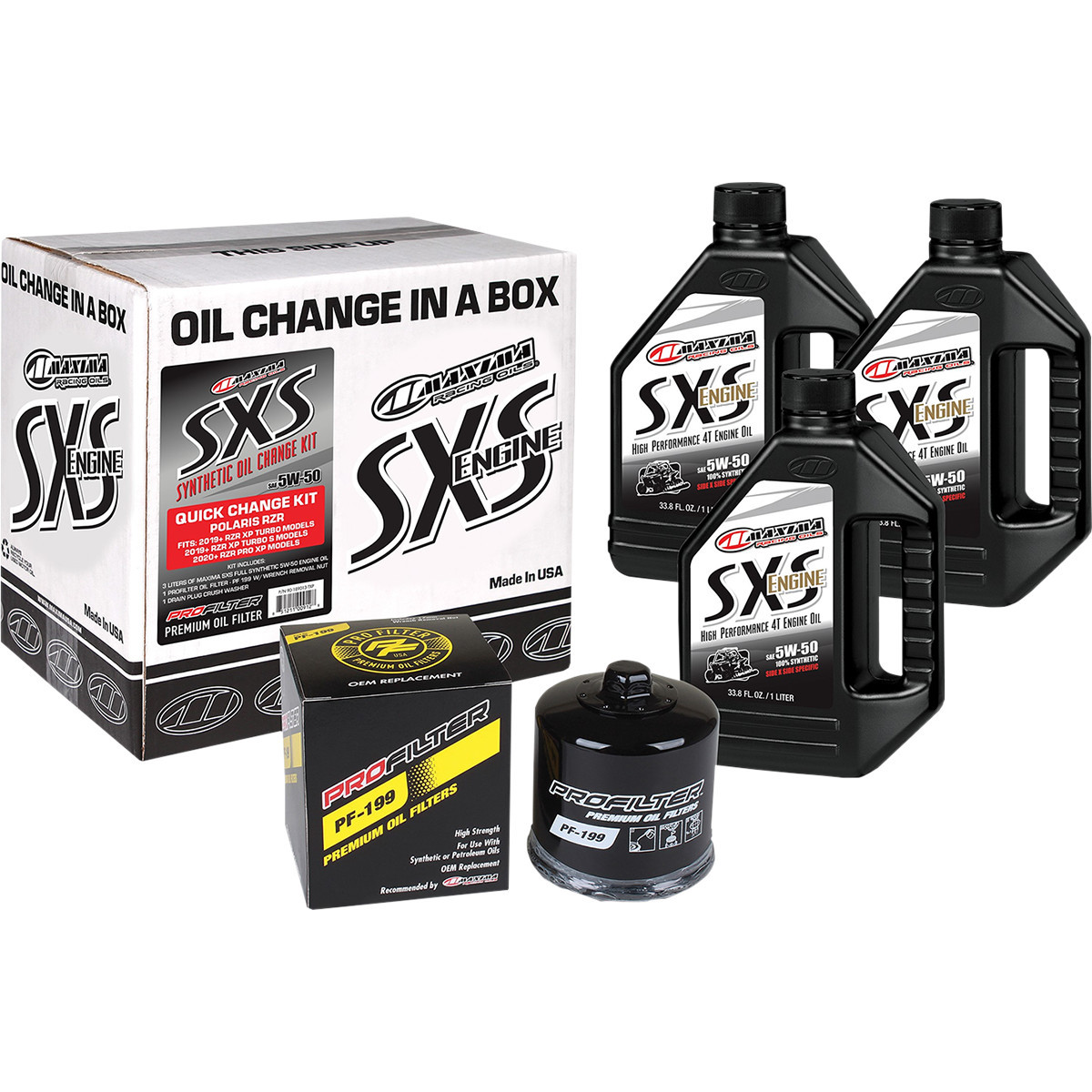Maxima Racing OIL #90-189013-TXP - SXS Synthetic Oil Change Kit - Polaris Turbo - 5W-50
