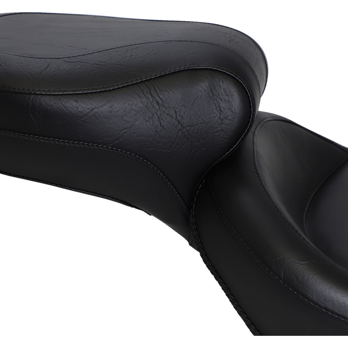 Mustang #75073 - Vintage Style Seat - Wide - Smooth - Black - FXST/FLST