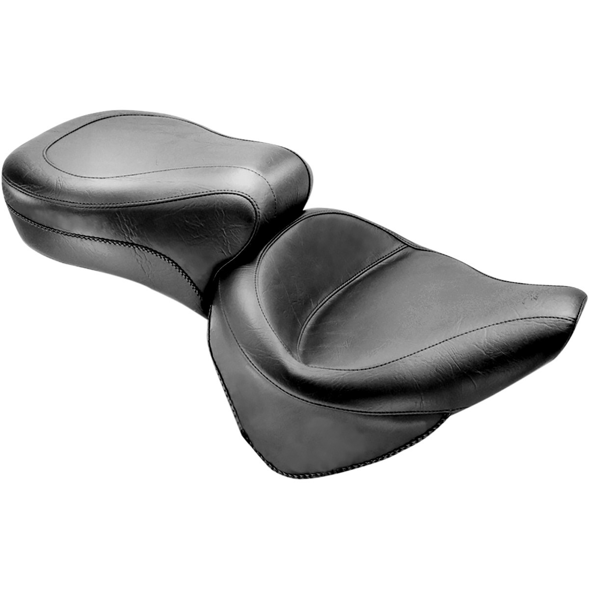 Mustang #75735 - Vintage Style Seat - Wide - Smooth - Black - Softail