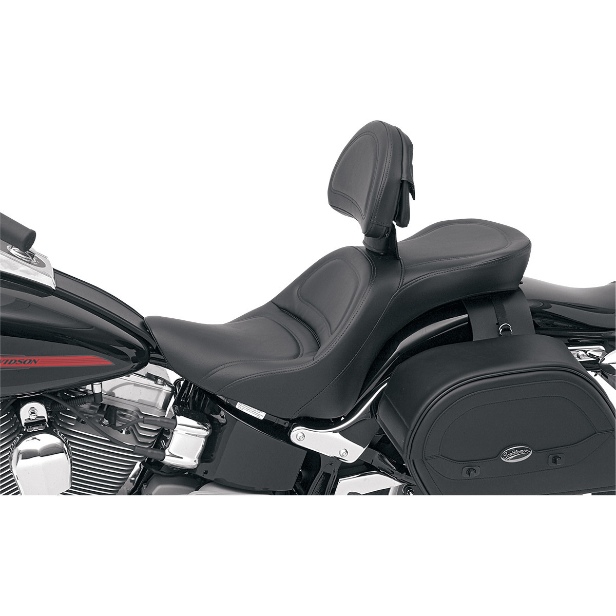 Saddlemen #806-12-030 - Seat - Explorer™ - With Backrest - Stitched - Black - FL/FX '06-'17