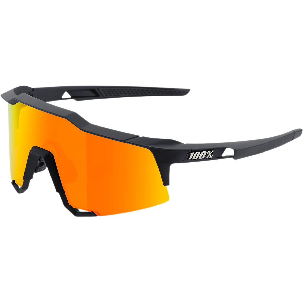 100% #60007-00008 - Speedcraft Sunglasses - Soft Tact Black - HiPER Red Multilayer Mirror Lens