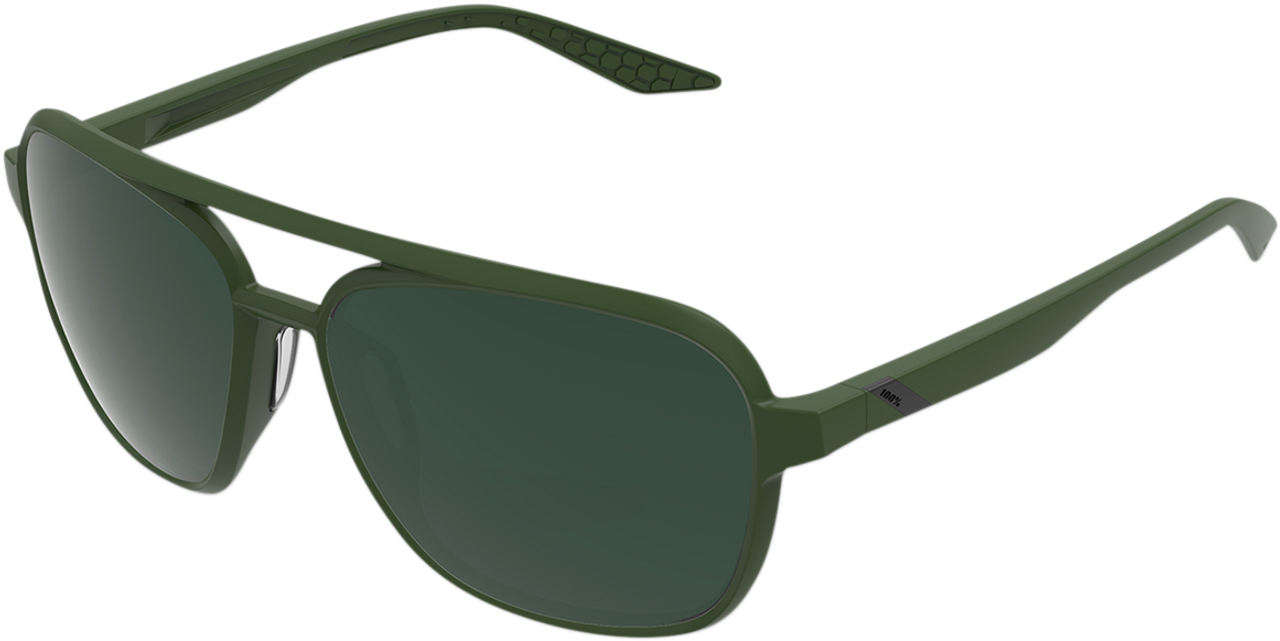 100% Kasia Aviator Sunglasses - Round - Green - Gray Green